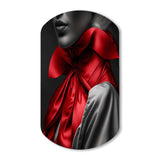 Elegant Retro Allure In Black And Red II - Asymmetric Metal Wall Art