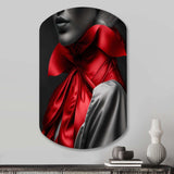 Elegant Retro Allure In Black And Red II - Asymmetric Metal Wall Art