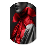 Elegant Retro Allure In Black And Red II - Asymmetric Metal Wall Art