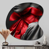 Elegant Retro Allure In Black And Red II - Asymmetric Metal Wall Art