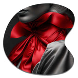 Elegant Retro Allure In Black And Red II - Asymmetric Metal Wall Art