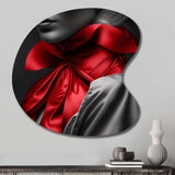 Elegant Retro Allure In Black And Red II - Asymmetric Metal Wall Art