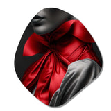 Elegant Retro Allure In Black And Red II - Asymmetric Metal Wall Art