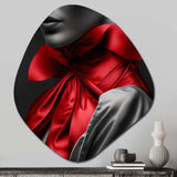 Elegant Retro Allure In Black And Red II - Asymmetric Metal Wall Art