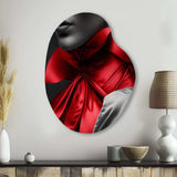 Elegant Retro Allure In Black And Red II - Asymmetric Metal Wall Art