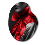 Elegant Retro Allure In Black And Red II - Asymmetric Metal Wall Art