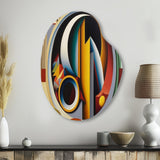 Circular Retro Dynamics II - Asymmetric Metal Wall Art