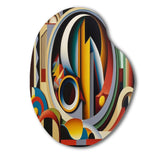 Circular Retro Dynamics II - Asymmetric Metal Wall Art