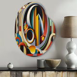 Circular Retro Dynamics II - Asymmetric Metal Wall Art