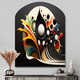 Minimalist Colorful Spheres And Waves I - Asymmetric Metal Wall Art