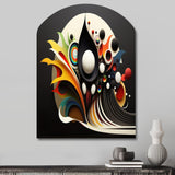 Minimalist Colorful Spheres And Waves I - Asymmetric Metal Wall Art