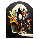 Minimalist Colorful Spheres And Waves I - Asymmetric Metal Wall Art