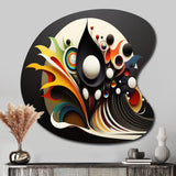 Minimalist Colorful Spheres And Waves I - Asymmetric Metal Wall Art