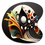 Minimalist Colorful Spheres And Waves I - Asymmetric Metal Wall Art