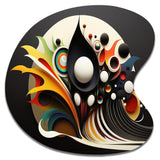 Minimalist Colorful Spheres And Waves I - Asymmetric Metal Wall Art