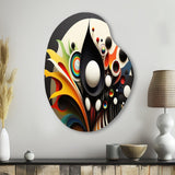 Minimalist Colorful Spheres And Waves I - Asymmetric Metal Wall Art