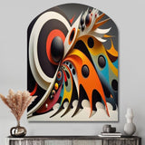 Minimalist Colorful Spheres And Waves VII - Asymmetric Metal Wall Art