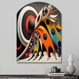 Minimalist Colorful Spheres And Waves VII - Asymmetric Metal Wall Art