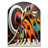 Minimalist Colorful Spheres And Waves VII - Asymmetric Metal Wall Art