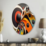 Minimalist Colorful Spheres And Waves VII - Asymmetric Metal Wall Art