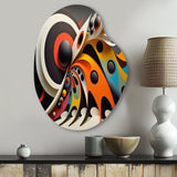 Minimalist Colorful Spheres And Waves VII - Asymmetric Metal Wall Art