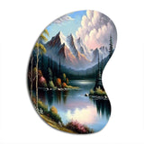 River Quietude In The Afternoon - Asymmetric Metal Wall Art