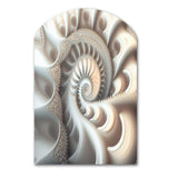 White Fractal Spiralling II - Asymmetric Metal Wall Art