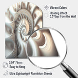 White Fractal Spiralling II - Asymmetric Metal Wall Art