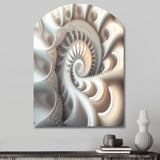 White Fractal Spiralling II - Asymmetric Metal Wall Art