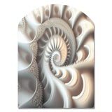 White Fractal Spiralling II - Asymmetric Metal Wall Art