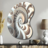 White Fractal Spiralling II - Asymmetric Metal Wall Art