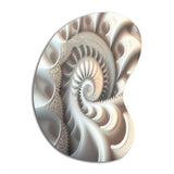 White Fractal Spiralling II - Asymmetric Metal Wall Art