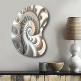 White Fractal Spiralling II - Asymmetric Metal Wall Art