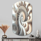 White Fractal Spiralling II - Asymmetric Metal Wall Art