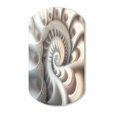 White Fractal Spiralling II - Asymmetric Metal Wall Art