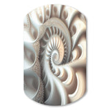 White Fractal Spiralling II - Asymmetric Metal Wall Art