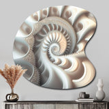 White Fractal Spiralling II - Asymmetric Metal Wall Art