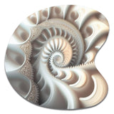 White Fractal Spiralling II - Asymmetric Metal Wall Art