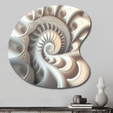 White Fractal Spiralling II - Asymmetric Metal Wall Art