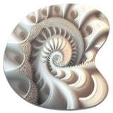 White Fractal Spiralling II - Asymmetric Metal Wall Art