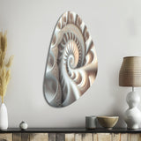 White Fractal Spiralling II - Asymmetric Metal Wall Art