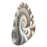 White Fractal Spiralling II - Asymmetric Metal Wall Art