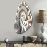 White Fractal Spiralling II - Asymmetric Metal Wall Art