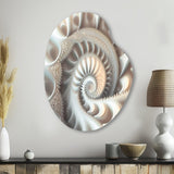 White Fractal Spiralling II - Asymmetric Metal Wall Art