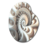 White Fractal Spiralling II - Asymmetric Metal Wall Art