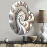 White Fractal Spiralling II - Asymmetric Metal Wall Art