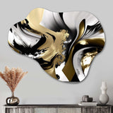 Golden Wave Reflections II - Asymmetric Metal Wall Art