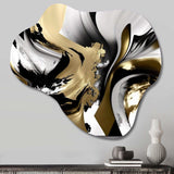 Golden Wave Reflections II - Asymmetric Metal Wall Art