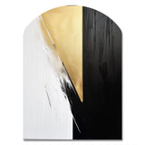 Minimal Joy In Black And Gold IV - Asymmetric Metal Wall Art