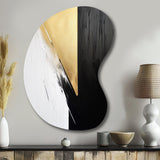 Minimal Joy In Black And Gold IV - Asymmetric Metal Wall Art